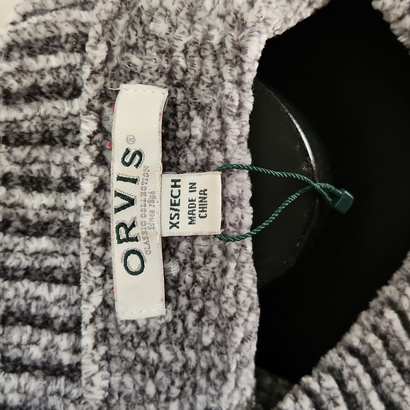 ORVIS Chenille V-Neck Sweater Tunic Gray Womens X Small - Picture 2 of 7